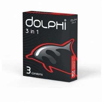 Dolphi 3 in 1 Prezervative, 3 bucati