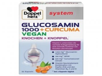  Glucozamina 1000 + Curcuma, Doppelherz System, 60 comprimate