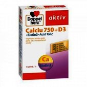 Calciu 750mg +D3 +Biotina + Acid Folic